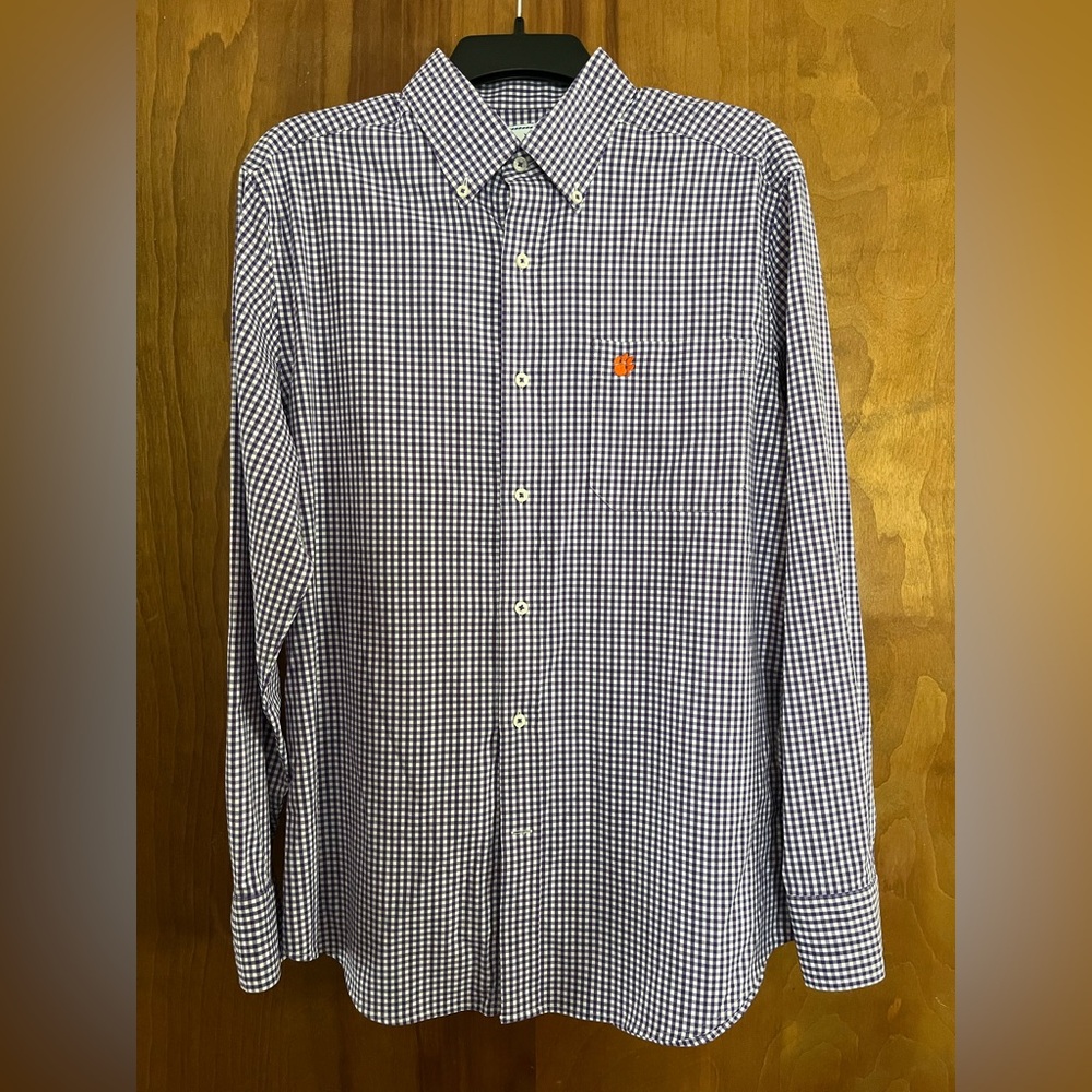 Southern Tide Intercoastal Performance Button Down Shirt, Clemson logo